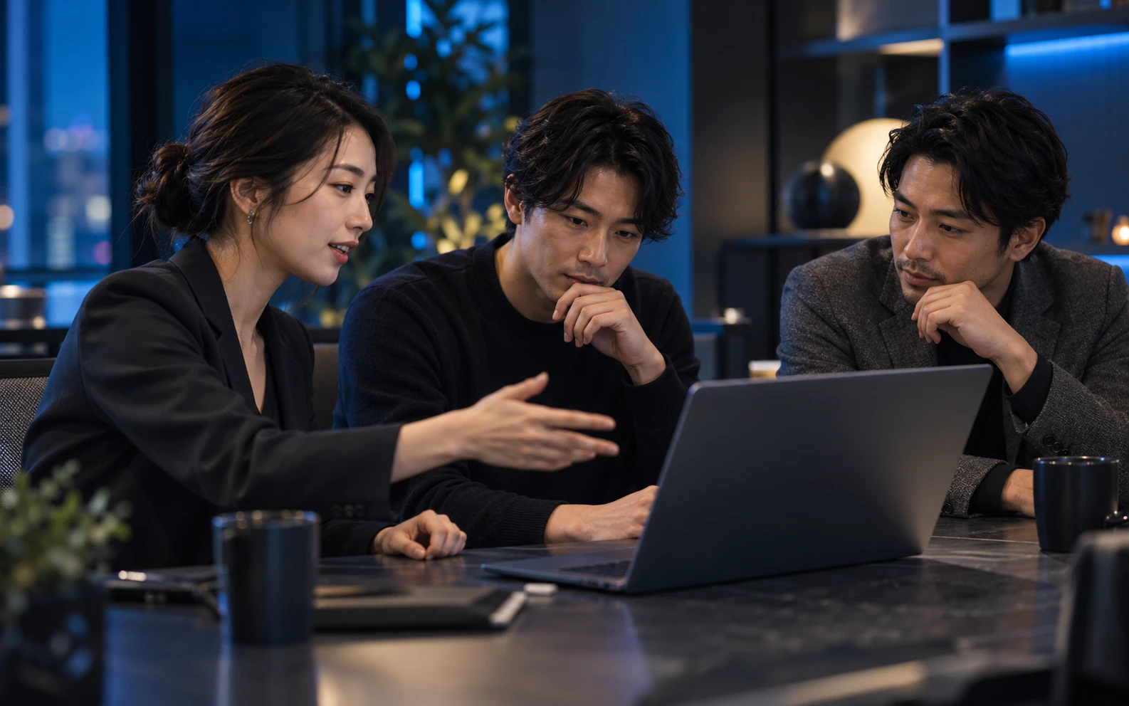 現場で一緒に画面を見ながら検討するFDEチームのイメージ